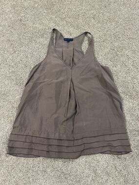 Martin + Osa Silk Taupe V-Neck Racerback Tank